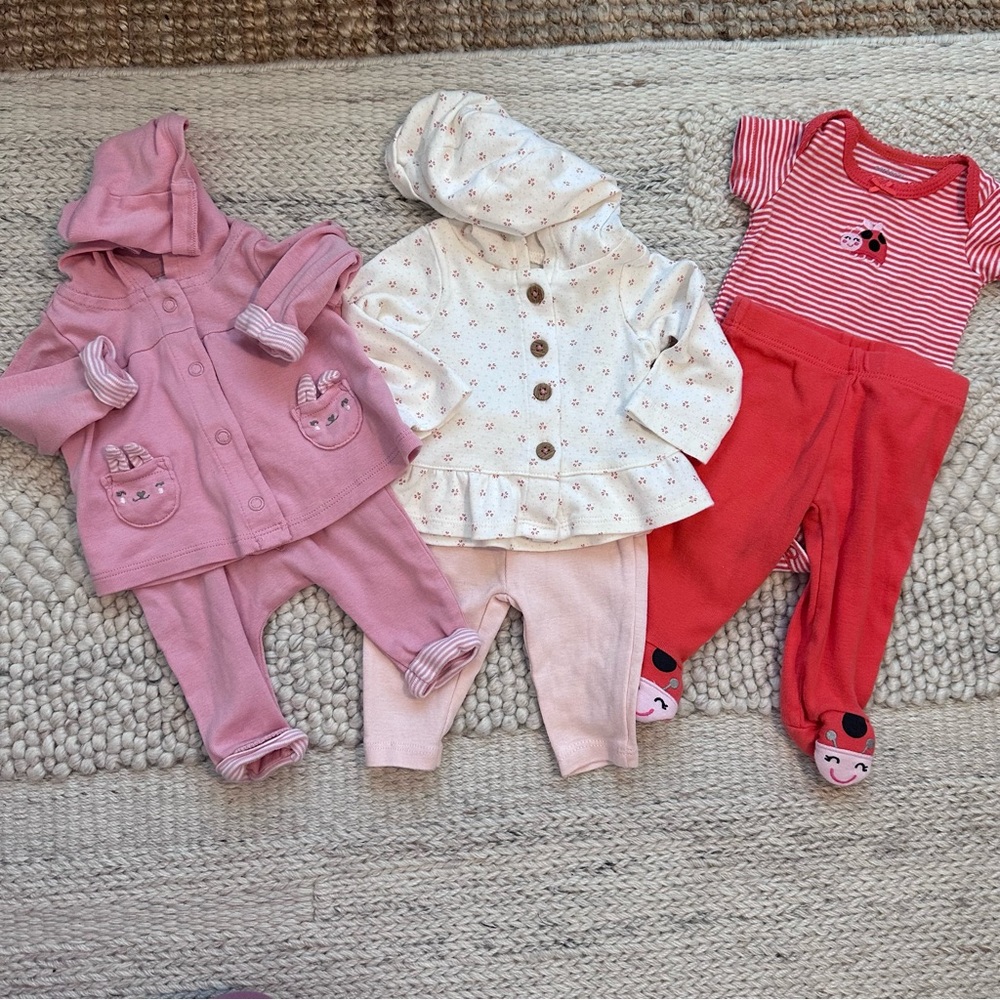 Carter's Pink and‎ Red Kids Matching Sets